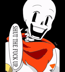 a drawing of papyrus with the words shut the fuck up