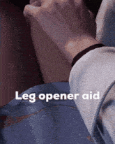 a close up of a person 's leg opener aid