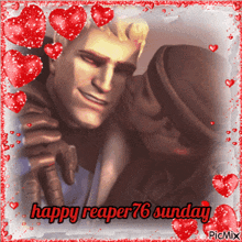 a happy reaper 76 sunday greeting card with a couple