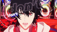a cartoon character with headphones and the words " do n't " on his face