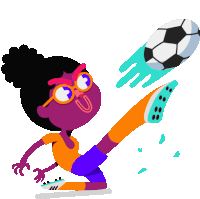 Girl Kicking Soccer Ball Sticker