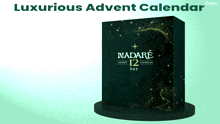 a luxurious advent calendar from nadare sits on a green background