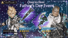 a poster for a father 's day event featuring cloud & glenn