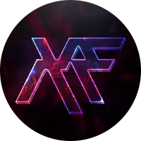 a purple and blue logo with the letter x and f on it