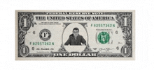 a one dollar bill from the united states of america has a picture of a man on it