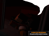 a screenshot of a video game says 5 minutes remaining all quests will be reset in 5 minutes