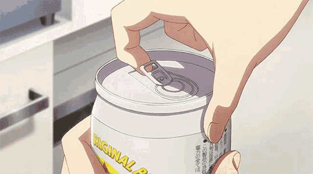 Anime Gril Drinking juice