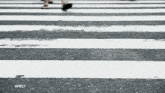 a black and white photo of people crossing a street with the word welt in the upper right corner