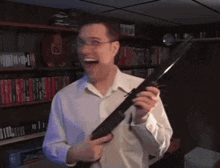 avgn angry video game nerd shotgun gun shooting