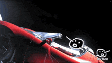 a red car with the number 76ed on the bottom