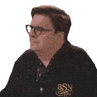 a man wearing glasses and a robe with the word no shit on it