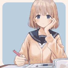 Pen Spinning Anime Girl GIF - Pen Spinning Anime Girl Trick GIFs