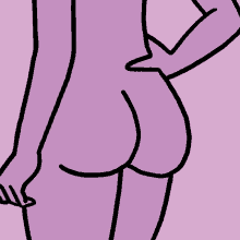 a drawing of a woman 's butt has the name allison + cam on the bottom
