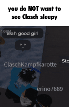 a screenshot of a video game with the words you do not want to see clash sleepy