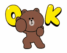 brown bear ok line stickers approved alright