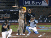 a baseball game is being shown on mlb tv