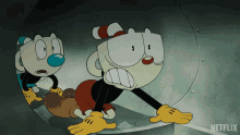 a cartoon character with a netflix logo behind them