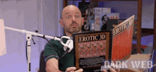 a bald man reading erotic 3d dark web