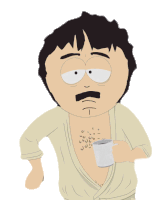 Drinking Coffee Randy Marsh Sticker - Drinking Coffee Randy Marsh South Park Stickers