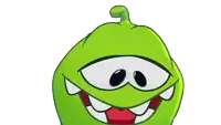 a green cartoon character with a red tongue