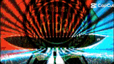 an animated image of a stage with the words alliansi rainbow on it