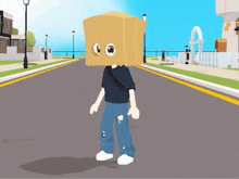 a person wearing a paper bag on their head