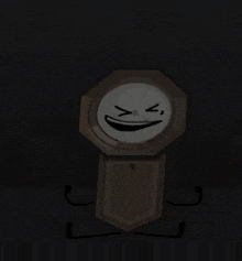 a drawing of a clock with a smiley face
