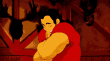 A GIF - Beauty And The Beast Gaston Chesthair GIFs