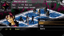 a screenshot of a video game shows a character named brown