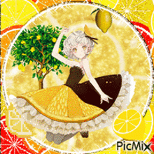 Manga Girl And Fruits Lemon GIF - Manga Girl And Fruits Lemon Lemons GIFs