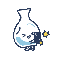 a cartoon drawing of a bottle with a smiley face on it
