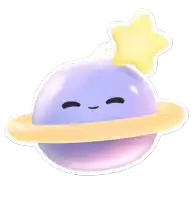 a purple planet with a star on top of it