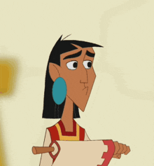 a cartoon character with a rolling pin in his hand