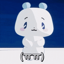 a cartoon drawing of a polar bear with the letters ttt on the bottom