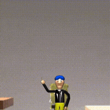 a cartoon of a man holding a spongebob squarepants character