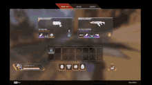 a screenshot of a video game called apex legends shows two weapons