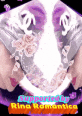 a picture of a woman with the words supported by rina romantica at the bottom