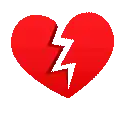 a red heart with a hole in the middle of it