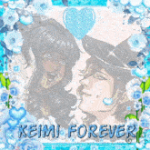 a picture of a man and a woman with the words keimi forever on the bottom