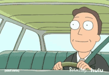 jerry rick and morty driving