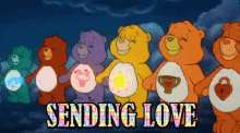 Sending Love Care Bears GIF - Sending Love Care Bears Holding Hands GIFs