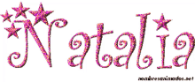 natalia pink name text sparkling
