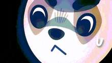 a close up of a sloth 's face with an arrow pointing up