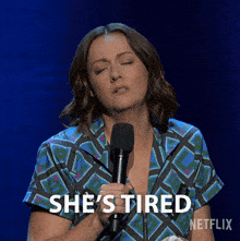 Shes Tired Celeste Barber GIF - Shes Tired Celeste Barber Celeste Barber Fine Thanks GIFs