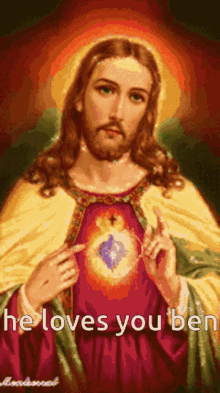 He Loves You Ben Ben GIF - He Loves You Ben Ben Jesus Loves You GIFs