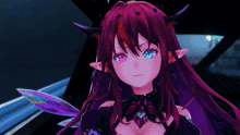 a girl with red hair and blue eyes is wearing a fairy costume