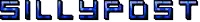 the word sillypost is displayed in blue and black on a white background