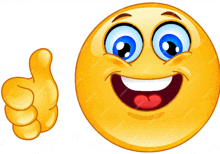 a smiley face is giving a thumbs up
