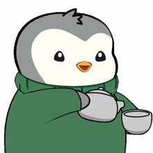 pudgy pudgypenguin coffee morning good morning