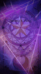 sammy 's party is written on a purple background